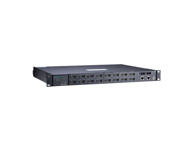NPort S9650I-16-2WV-SSC-T - 16-port,3-in-1 rugged device server,2x10/100M RJ45 1588v2,2xFiber single-SC,24/48 VDC,-40to85 Degree by MOXA